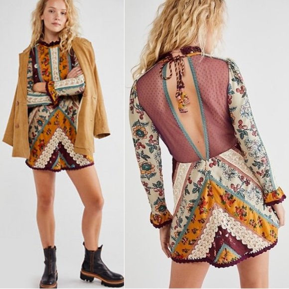 Free People Fall to Pieces Mini Dress - Picture 2 of 8